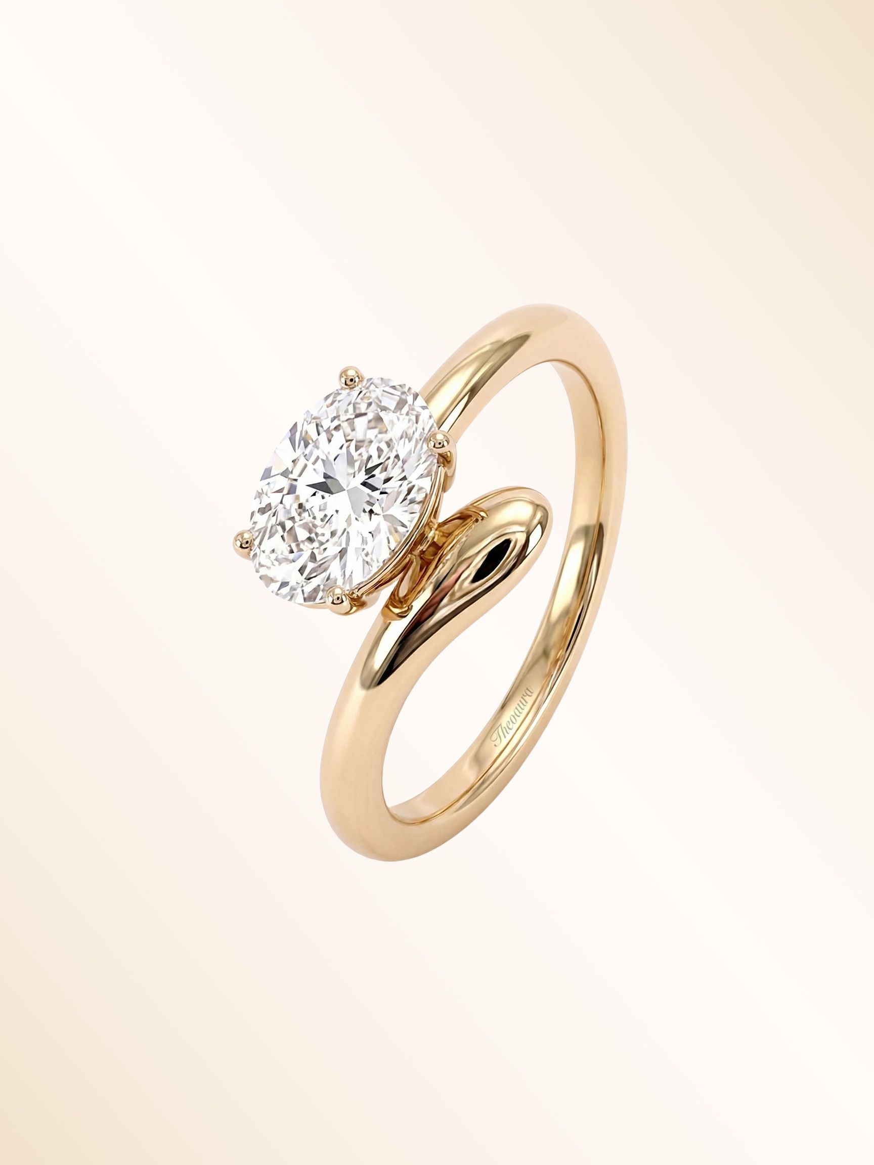 Oval Drill Dainty Ring